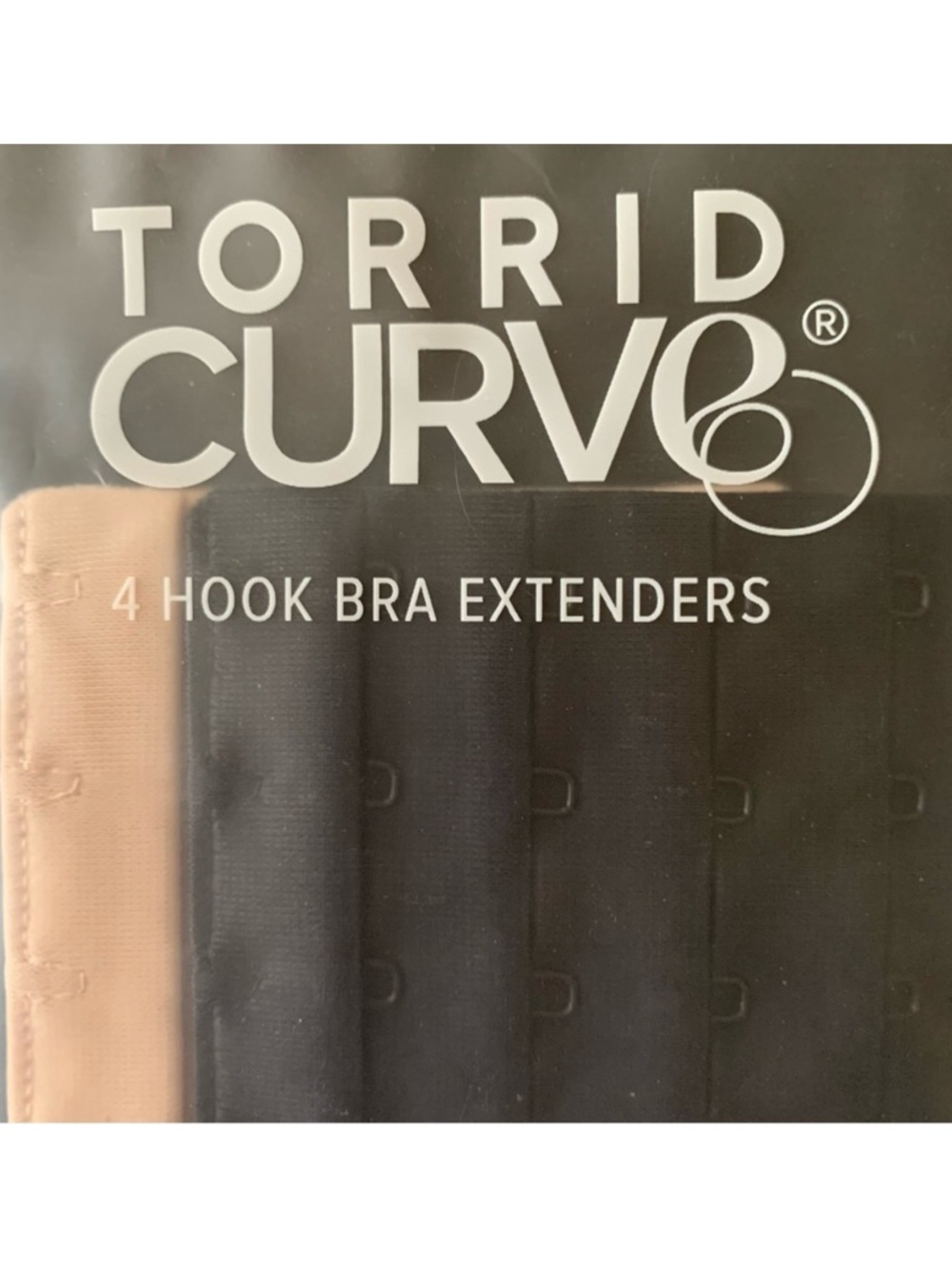 NEW! TORRID 4-Hook Bra Extenders, Set of Two, Black & Tan, Brand New in Bag!